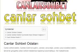 canlar sohbet